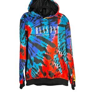 REASON Men’s Colorful Spell Out Hooded Sweatshirt   M